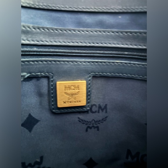 MCM Tote Bag in white and navy blue color - Picture 6 of 12